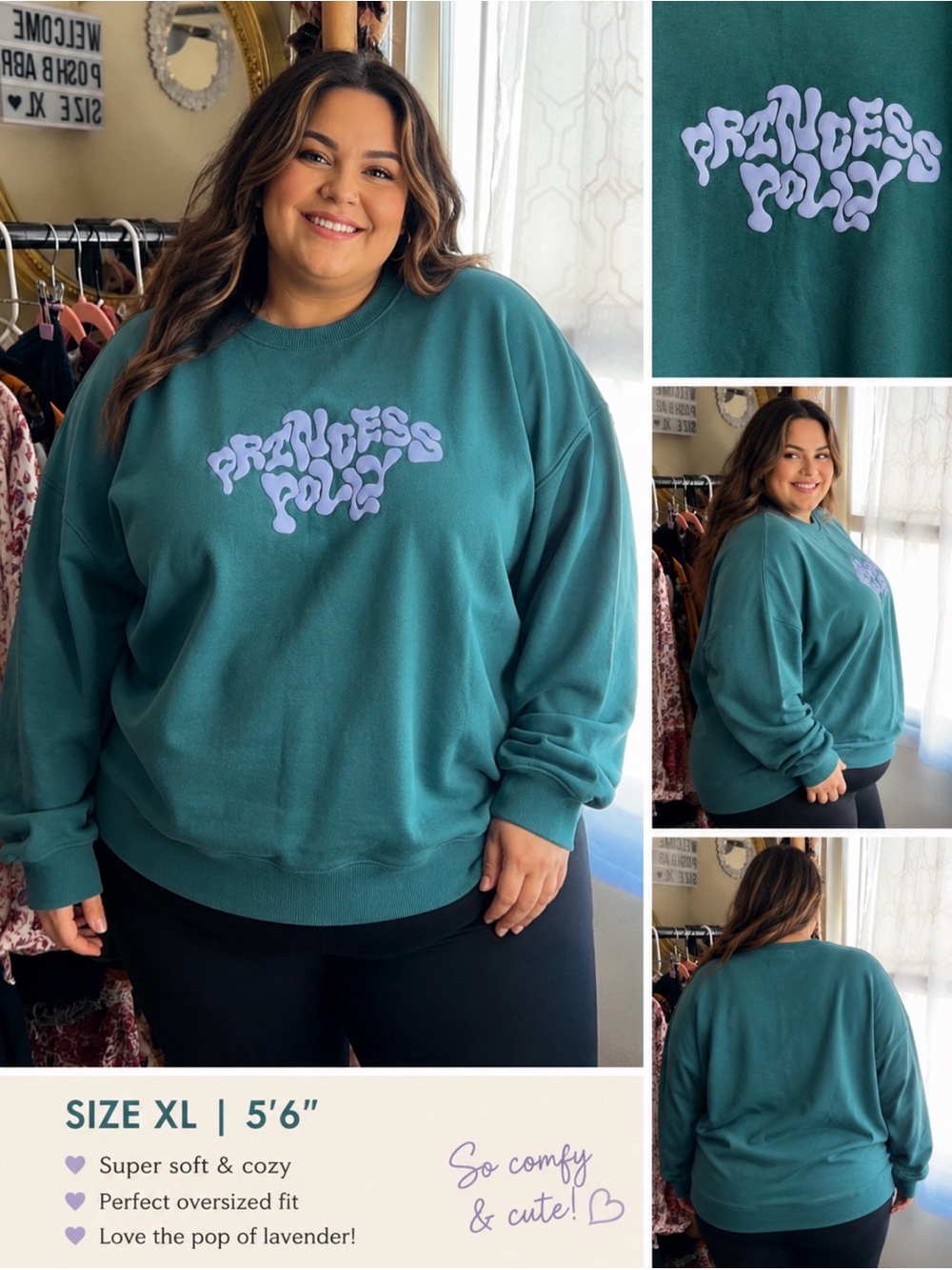 Princess Polly Curve 🥰Women's Crew neck Sweatshirt